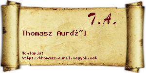 Thomasz Aurél névjegykártya